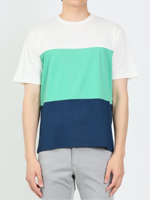 三段切替 クルーネック半袖Tシャツ