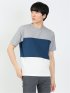 三段切替 クルーネック半袖Tシャツ