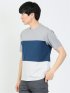 三段切替 クルーネック半袖Tシャツ