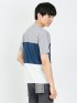 三段切替 クルーネック半袖Tシャツ