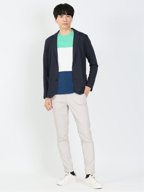 三段切替 クルーネック半袖Tシャツ