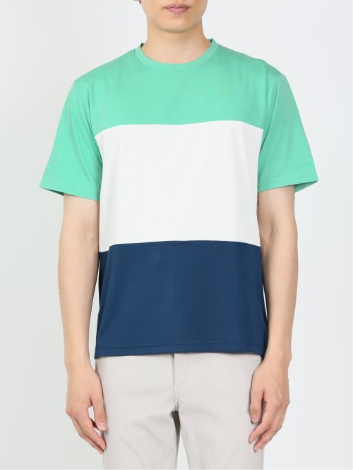 三段切替 クルーネック半袖Tシャツ