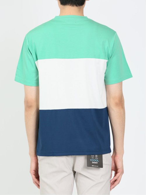 三段切替 クルーネック半袖Tシャツ