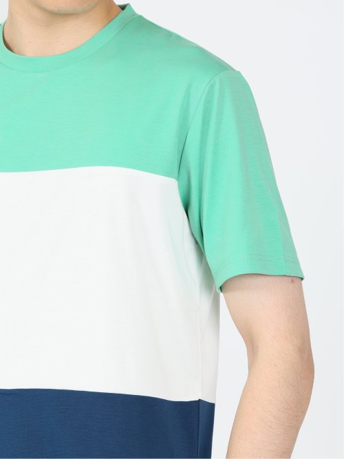 三段切替 クルーネック半袖Tシャツ