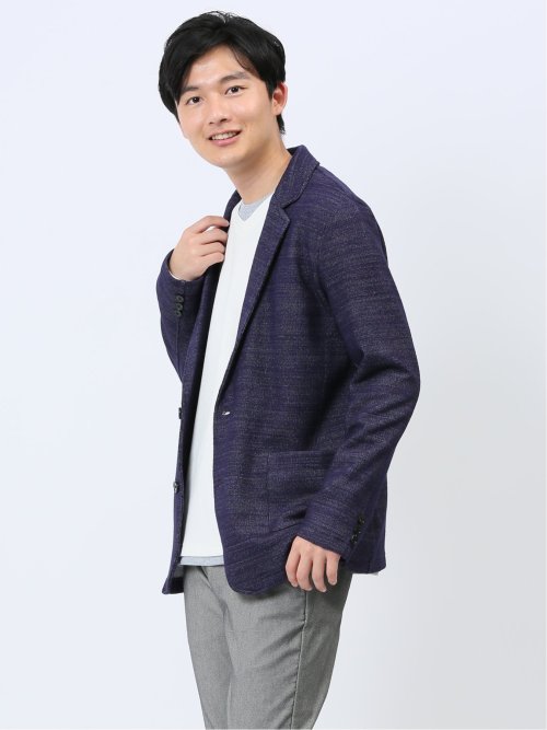 メランジ 2ボタン テーラードジャケット(M 75紺): トップス | TAKA-Q