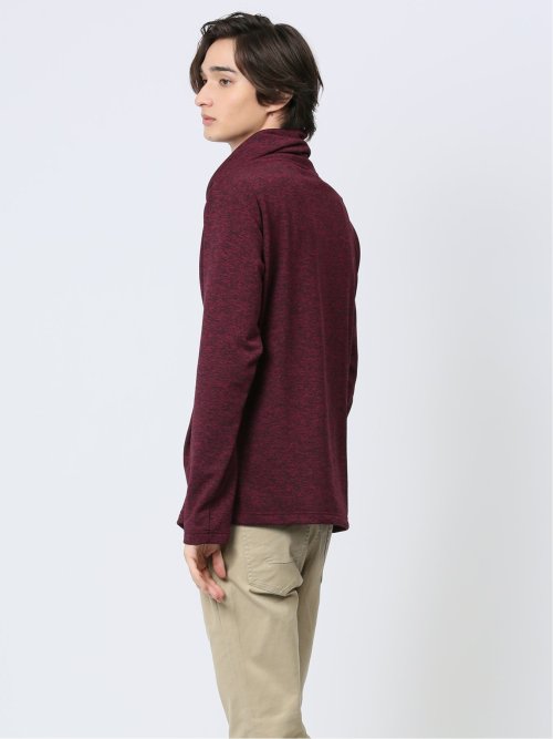 メランジ裏起毛 デザインタートルネック