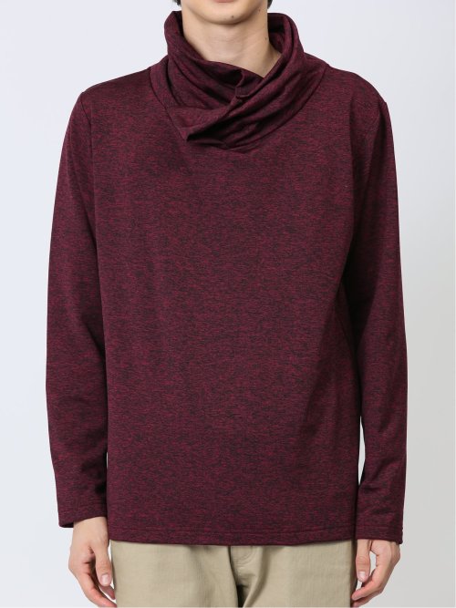 メランジ裏起毛 デザインタートルネック