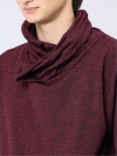 メランジ裏起毛 デザインタートルネック