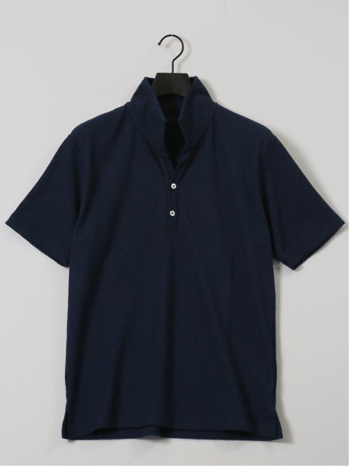 リンクスジャガード イタリアンカラー半袖ポロシャツ