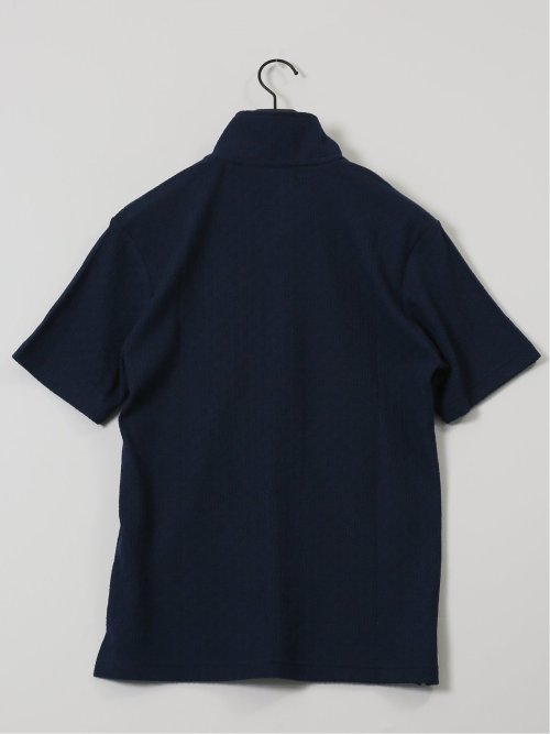 リンクスジャガード イタリアンカラー半袖ポロシャツ