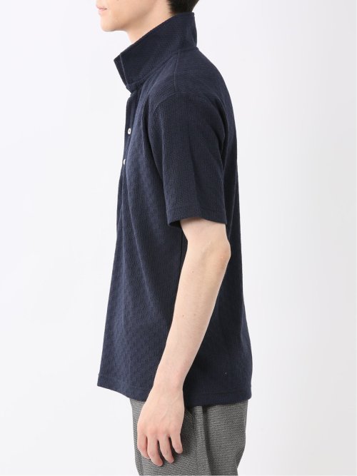 リンクスジャガード イタリアンカラー半袖ポロシャツ