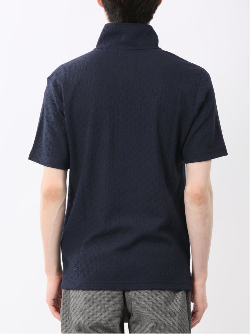 リンクスジャガード イタリアンカラー半袖ポロシャツ