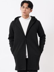 フーディガン メンズ 長袖 ストレッチ ロング ジャガード カットアウター やや細身 グロウス バイ インジアティック