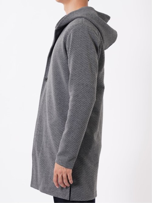 フーディガン メンズ 長袖 ストレッチ ロング ジャガード カットアウター やや細身 グロウス バイ インジアティック