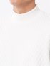 Tシャツ メンズ 長袖 ストレッチ モックネック ケーブル ジャガード