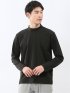 リンクスジャガード モックネック長袖Tシャツ