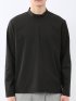 リンクスジャガード モックネック長袖Tシャツ