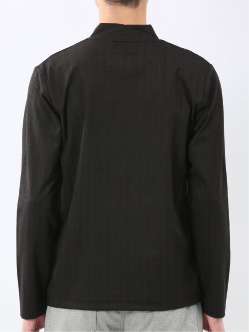 リンクスジャガード モックネック長袖Tシャツ