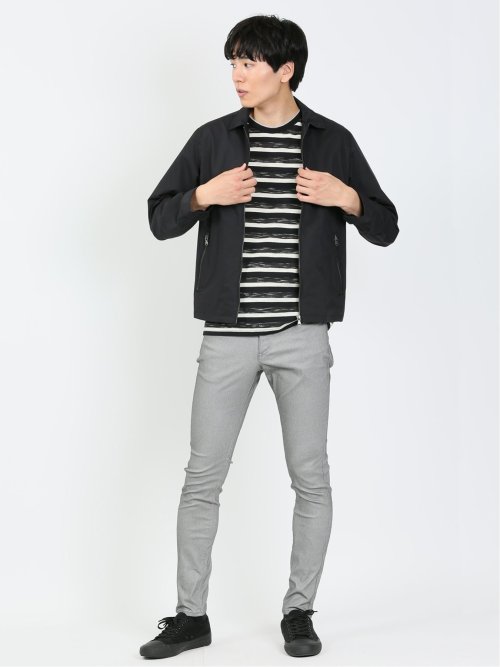 ミックスボーダー クルーネック半袖Tシャツ