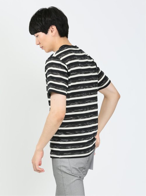 ミックスボーダー クルーネック半袖Tシャツ