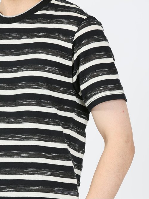 ミックスボーダー クルーネック半袖Tシャツ