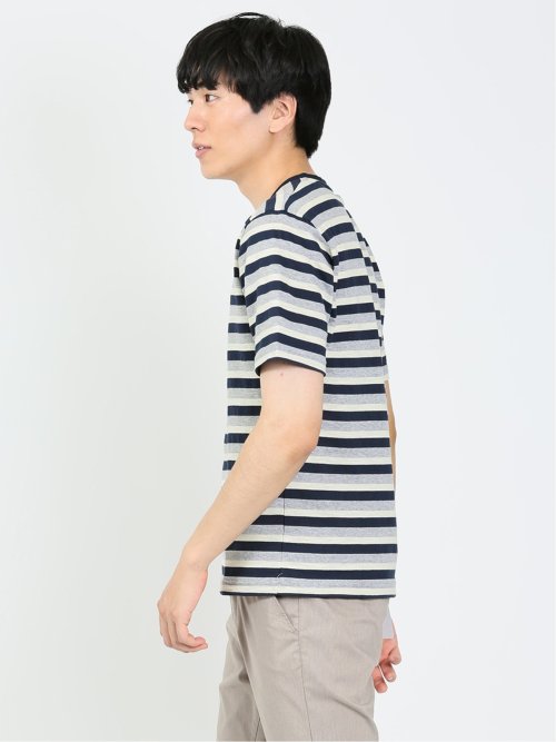 ミックスボーダー クルーネック半袖Tシャツ