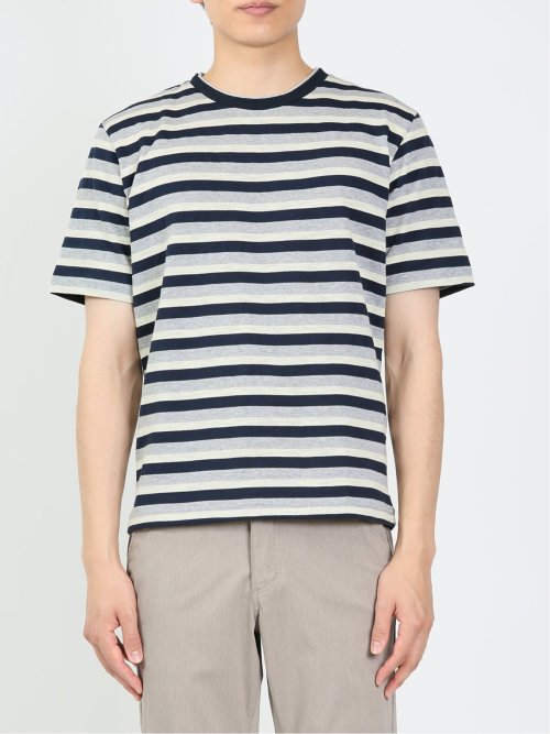 ミックスボーダー クルーネック半袖Tシャツ