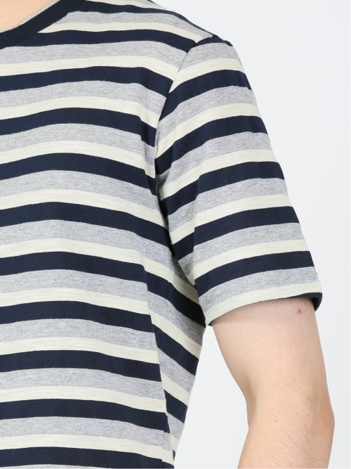 ミックスボーダー クルーネック半袖Tシャツ