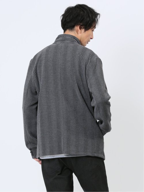 ふくれジャガード 3ボタン イタリアンカラージャケット