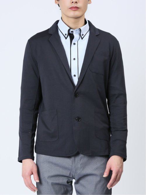 レーヨン混ストレッチ 2ボタン テーラードジャケット
