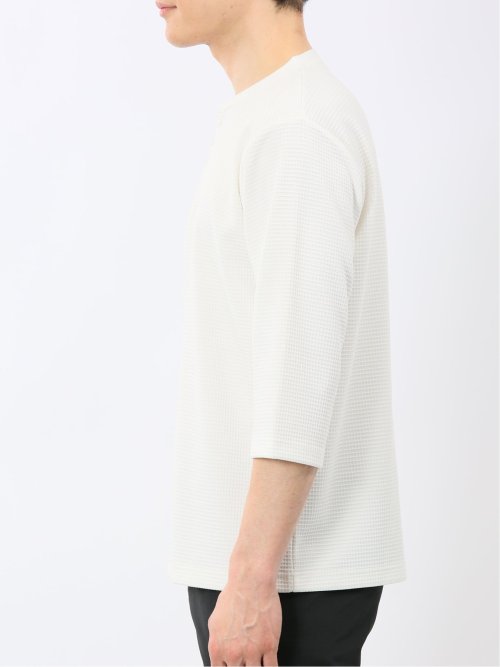 ワッフル ヘンリーネック 7分袖 Tシャツ