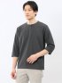 ワッフル ヘンリーネック 7分袖 Tシャツ