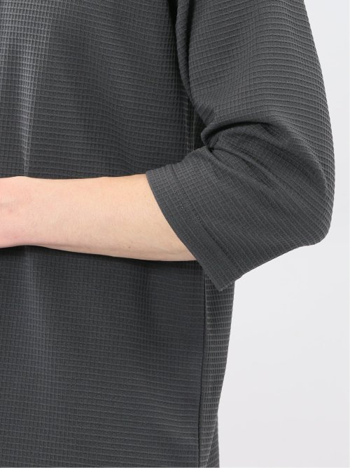 ワッフル ヘンリーネック 7分袖 Tシャツ