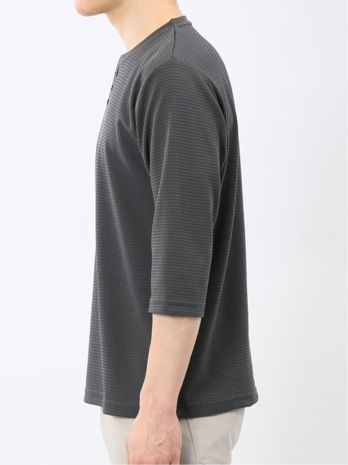 ワッフル ヘンリーネック 7分袖 Tシャツ