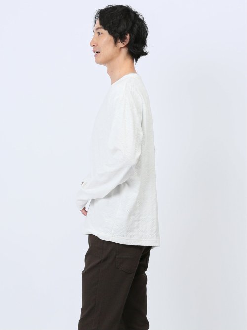 リンクスアーガイル フェイクVネック長袖Tシャツ