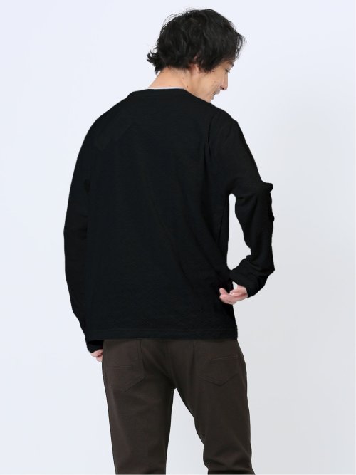 リンクスアーガイル フェイクVネック長袖Tシャツ