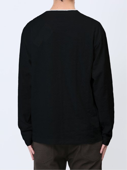 リンクスアーガイル フェイクVネック長袖Tシャツ