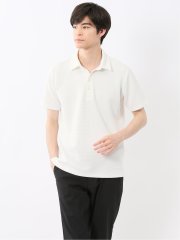 ふくれジャガード スキッパー半袖ポロシャツ
