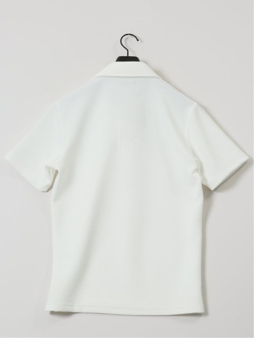 ふくれジャガード スキッパー半袖ポロシャツ