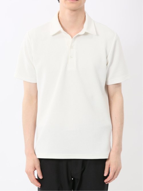 ふくれジャガード スキッパー半袖ポロシャツ