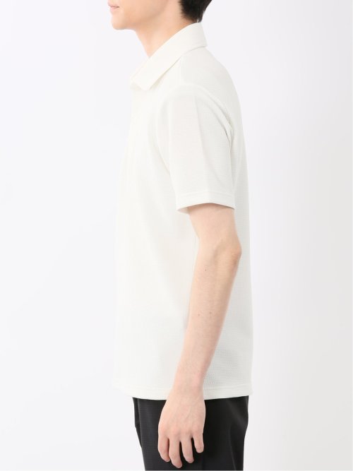 ふくれジャガード スキッパー半袖ポロシャツ