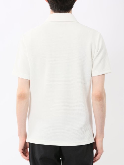 ふくれジャガード スキッパー半袖ポロシャツ