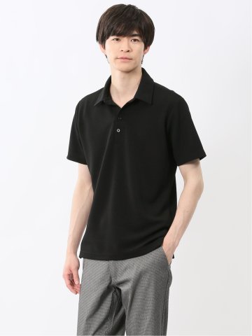 ふくれジャガード スキッパー半袖ポロシャツ