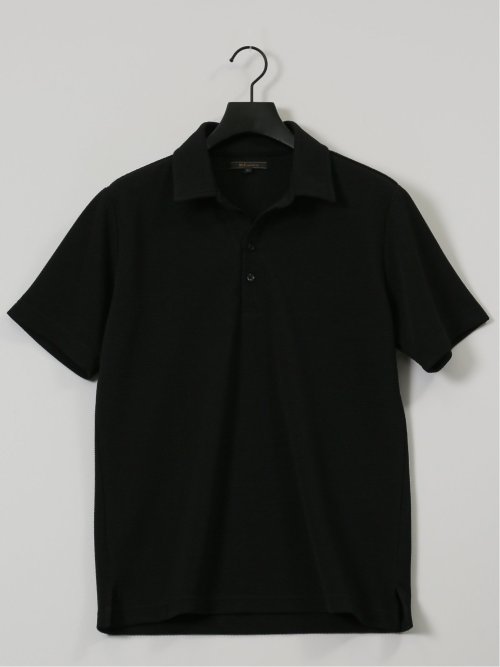 ふくれジャガード スキッパー半袖ポロシャツ
