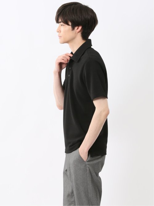 ふくれジャガード スキッパー半袖ポロシャツ
