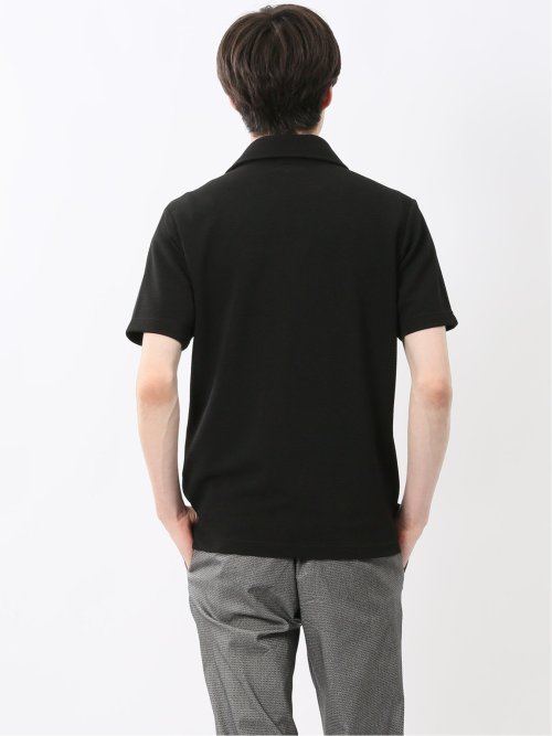 ふくれジャガード スキッパー半袖ポロシャツ