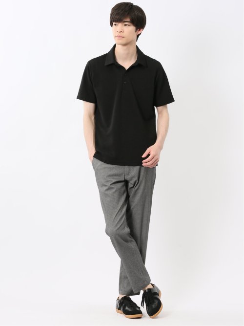 ふくれジャガード スキッパー半袖ポロシャツ