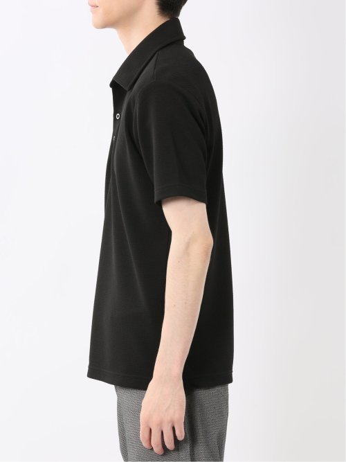 ふくれジャガード スキッパー半袖ポロシャツ