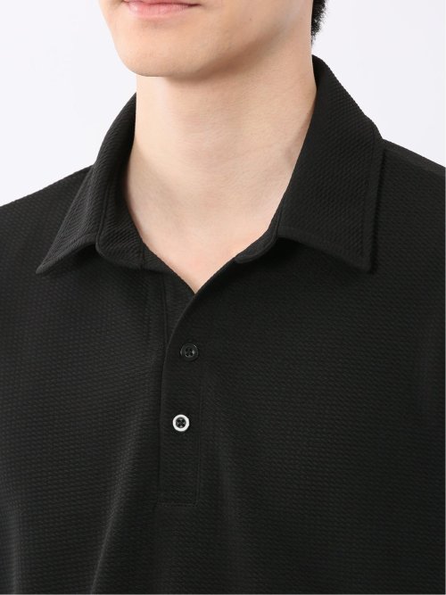 ふくれジャガード スキッパー半袖ポロシャツ