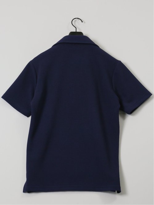 ふくれジャガード スキッパー半袖ポロシャツ